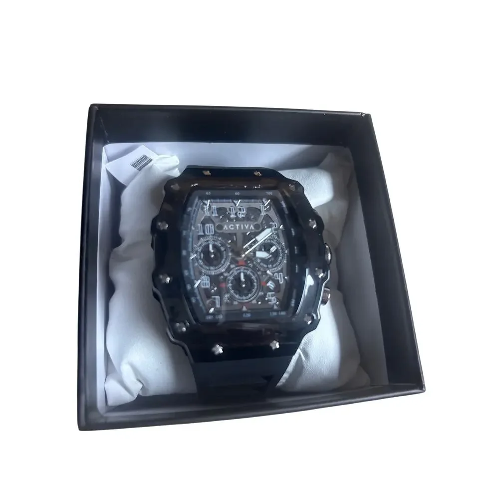 NIB Invicta Activa Essentials ACW2305-007 Men's Watch with Skeleton Dial Black